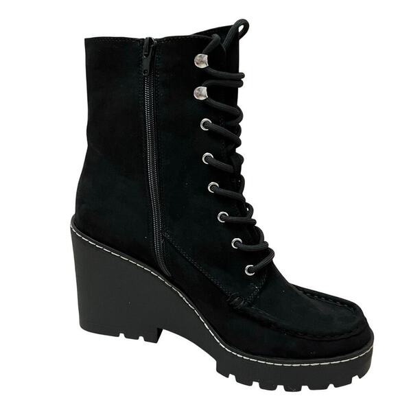 NWT Cool Planet Steve Madden Marsh Boots Black Wmn’s Sz 11 Sustainable Lug Sole - Picture 5 of 15